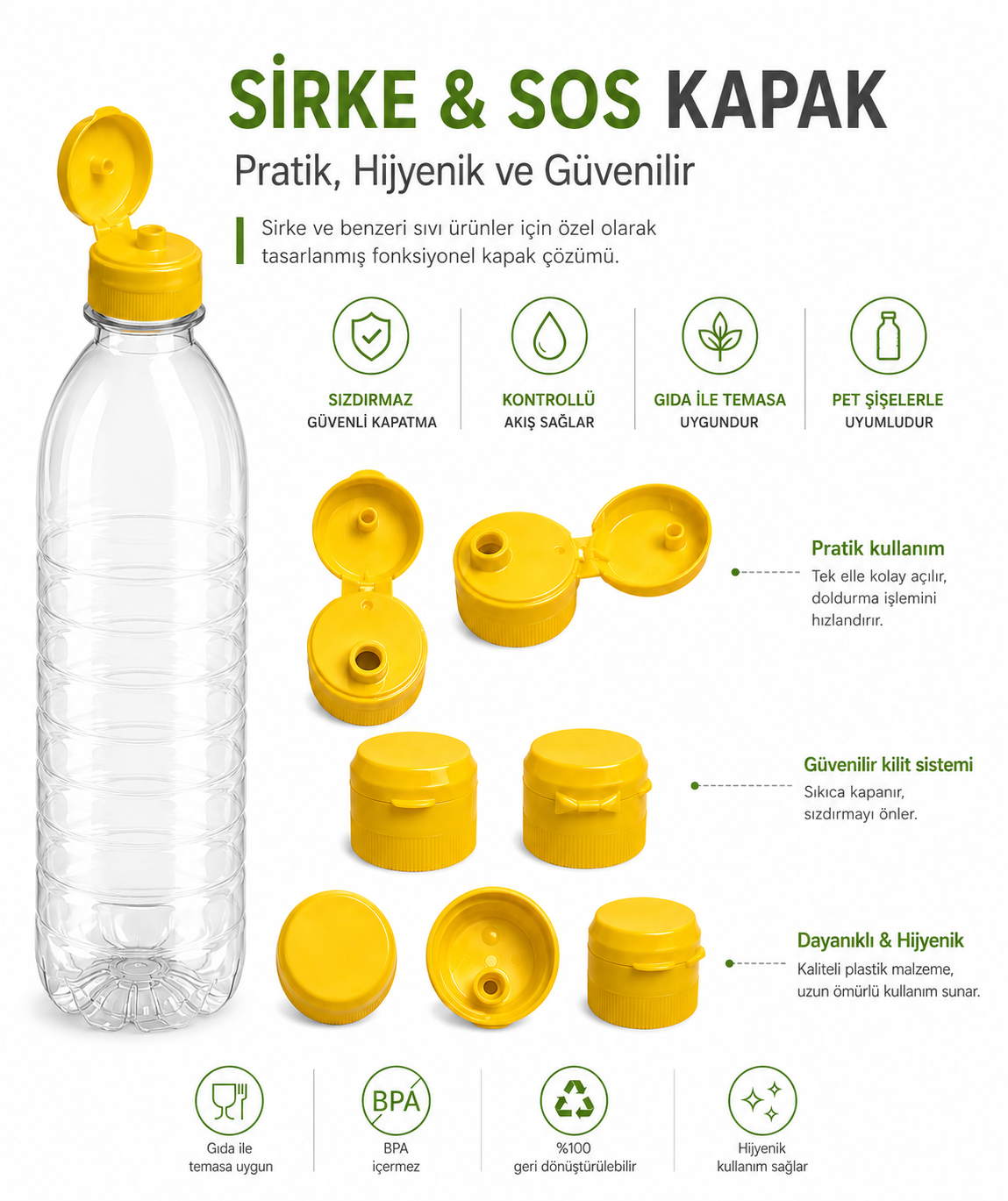 Sirke ve Sos Kapakları